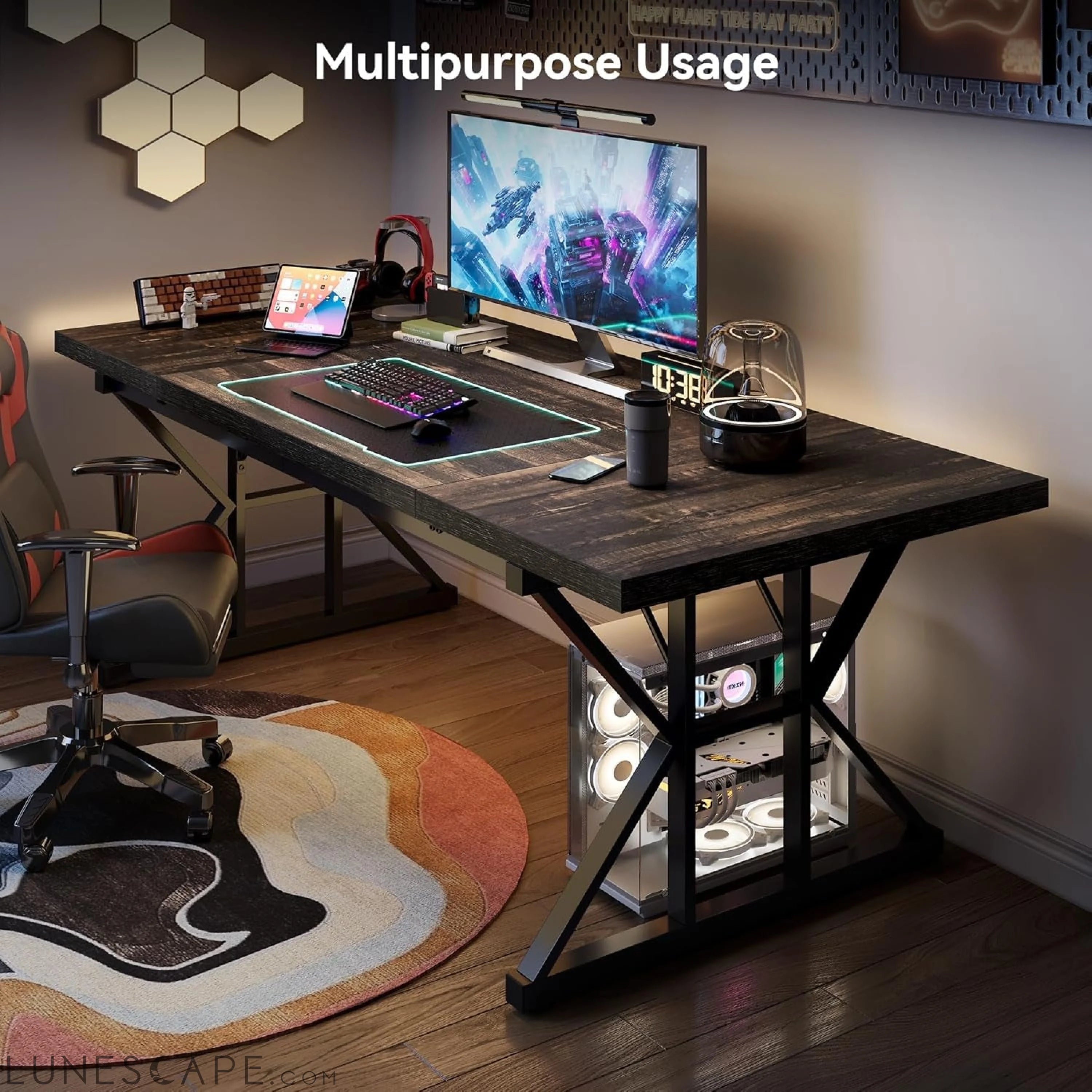 70.8-Inch Large Executive Desk, Extra Long Computer Office Desk LUNESCAPE