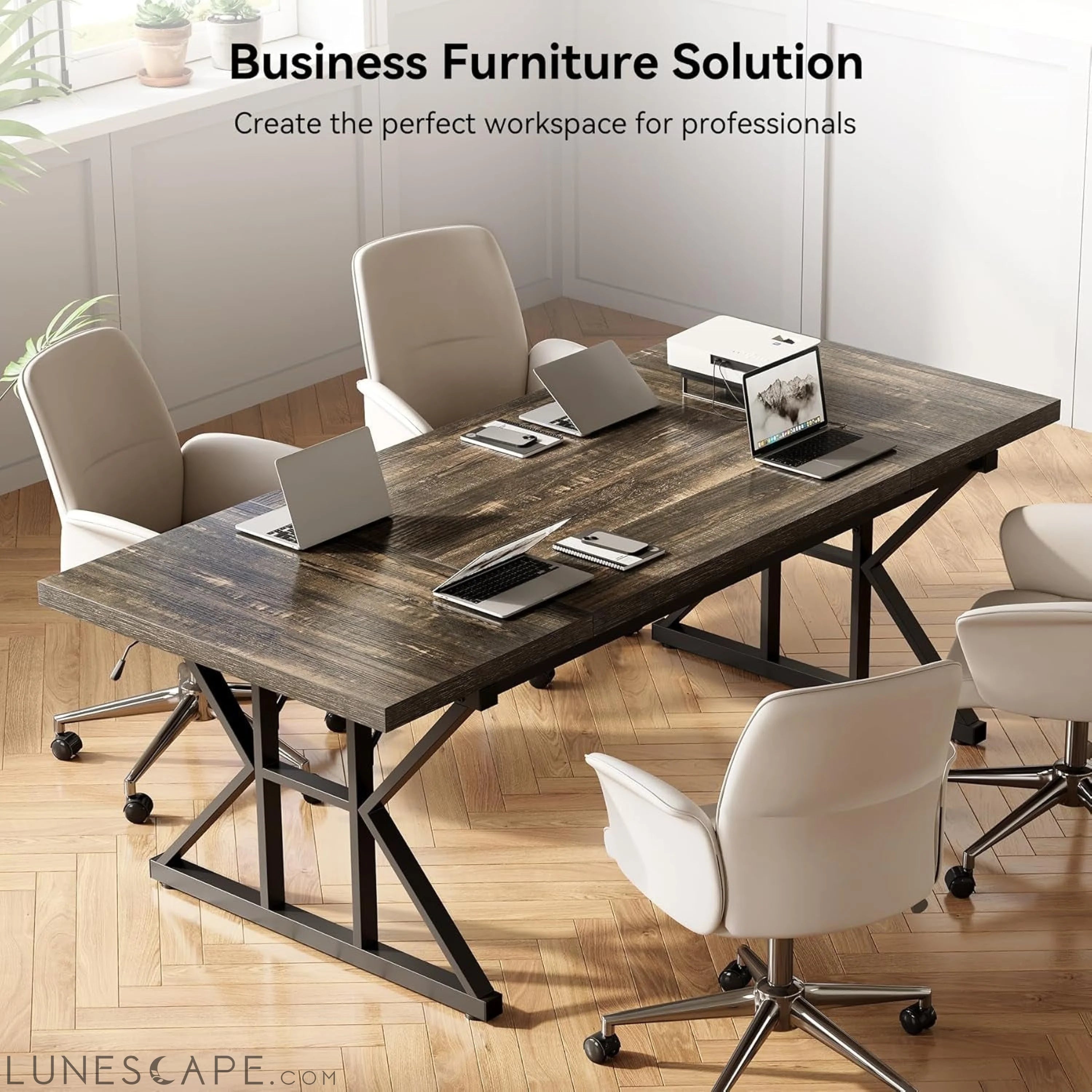 70.8-Inch Large Executive Desk, Extra Long Computer Office Desk LUNESCAPE