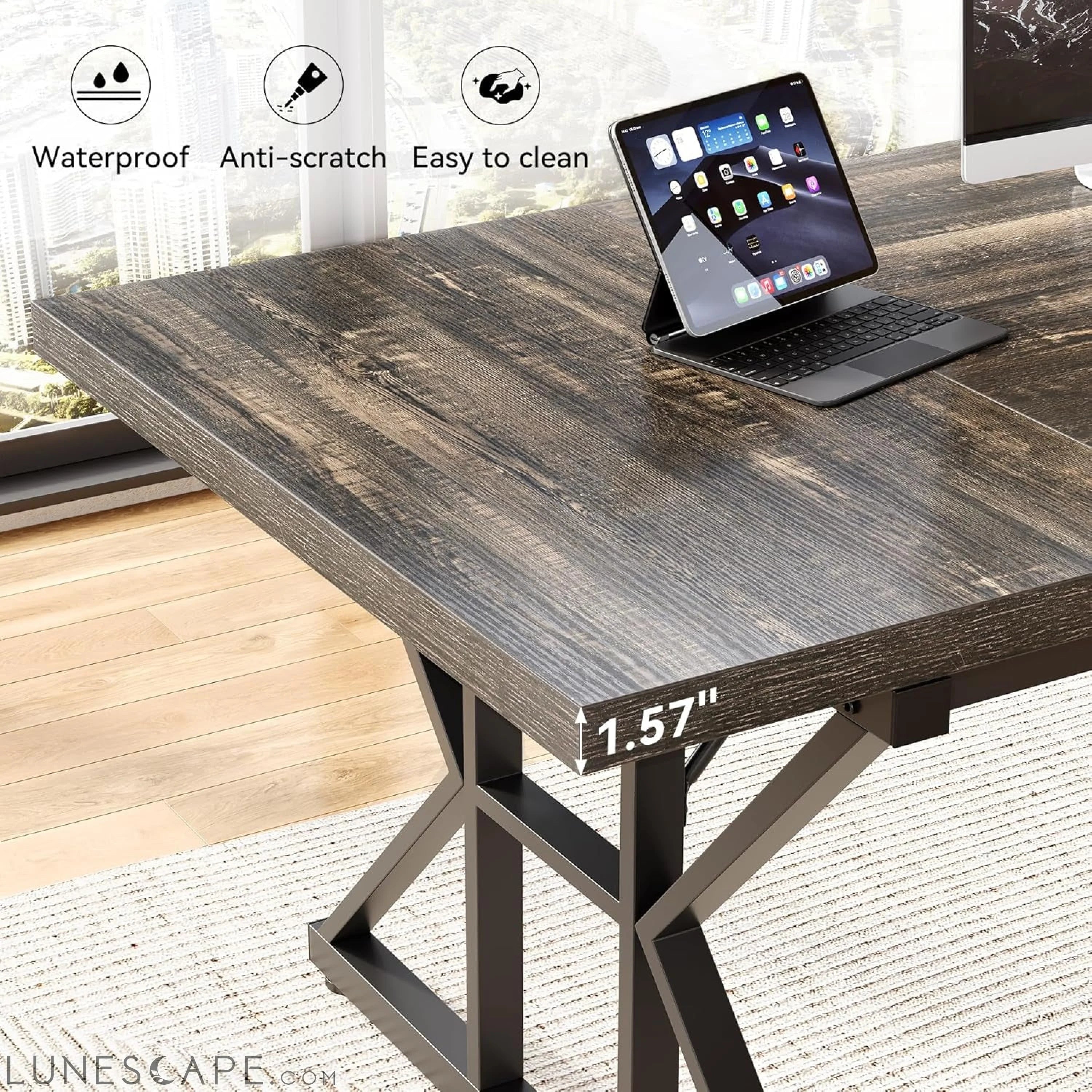 70.8-Inch Large Executive Desk, Extra Long Computer Office Desk LUNESCAPE