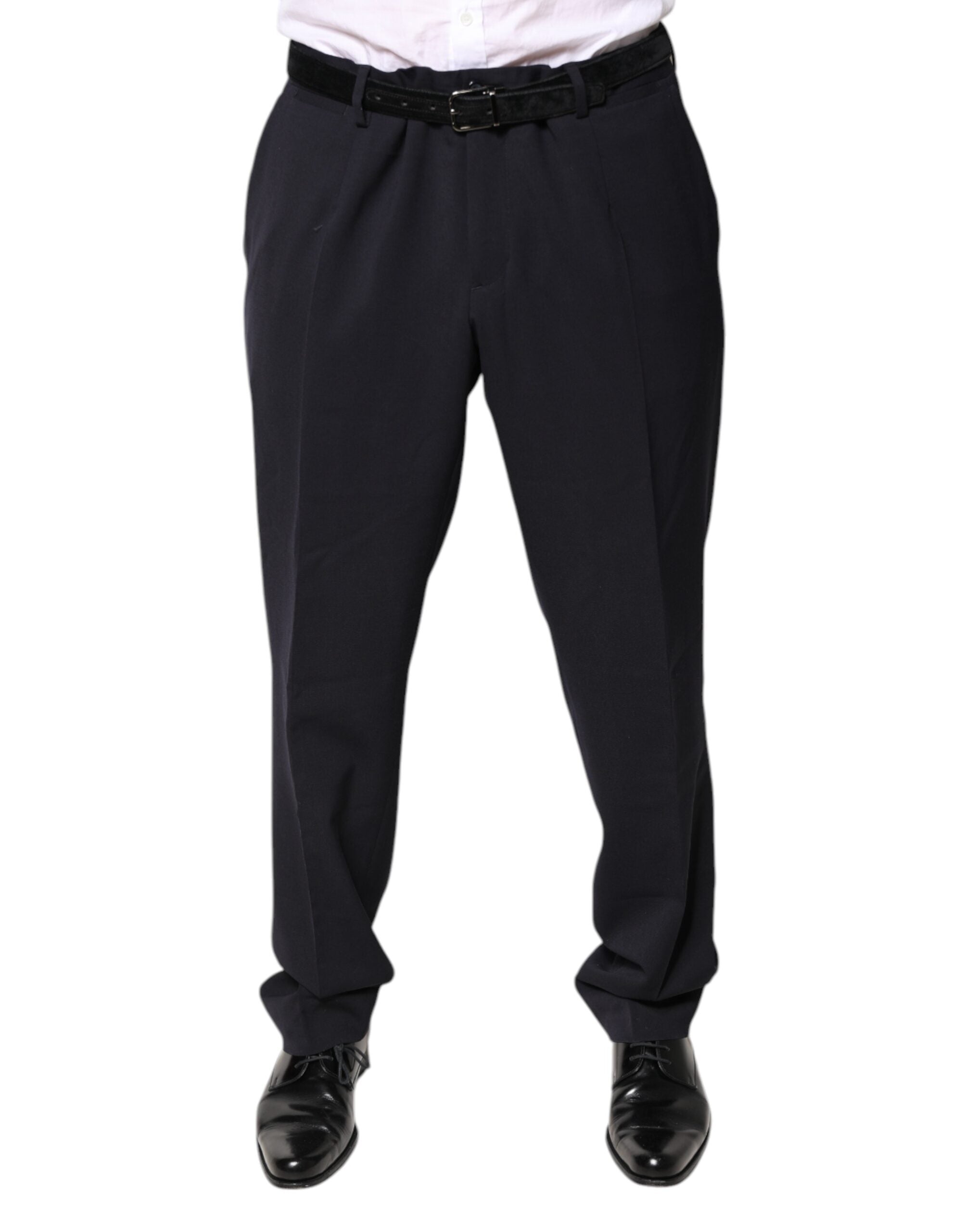 Dolce & Gabbana Black Wool Mid Waist Dress Pants LUNESCAPE