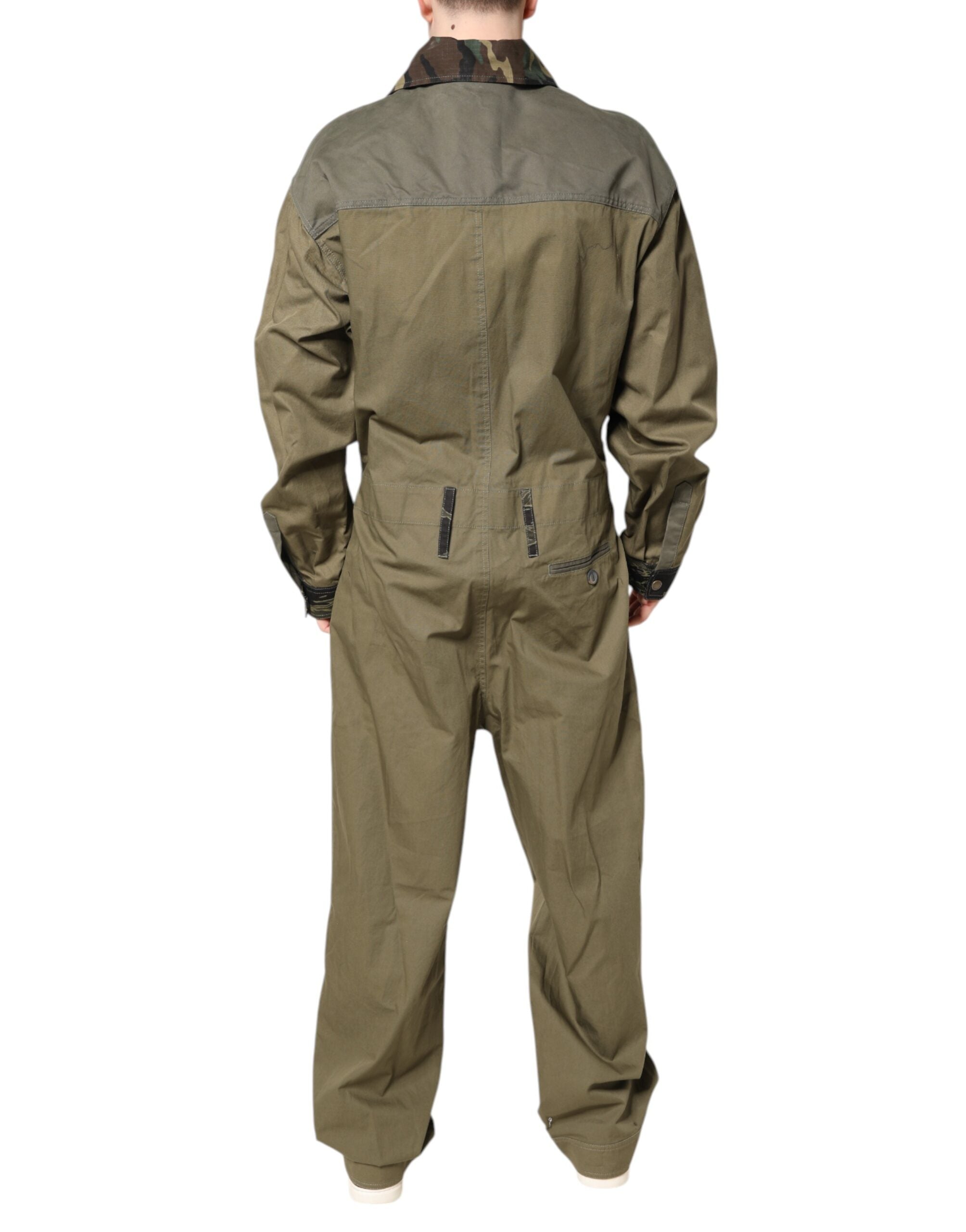 Dolce & Gabbana Brown Cotton Stretch Shirt Pants Casual Set LUNESCAPE