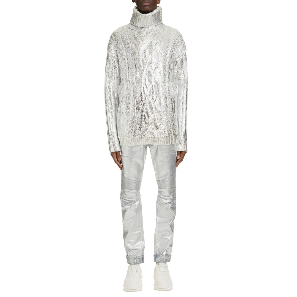 Balmain Brown Wool Men Turtleneck Sweater LUNESCAPE