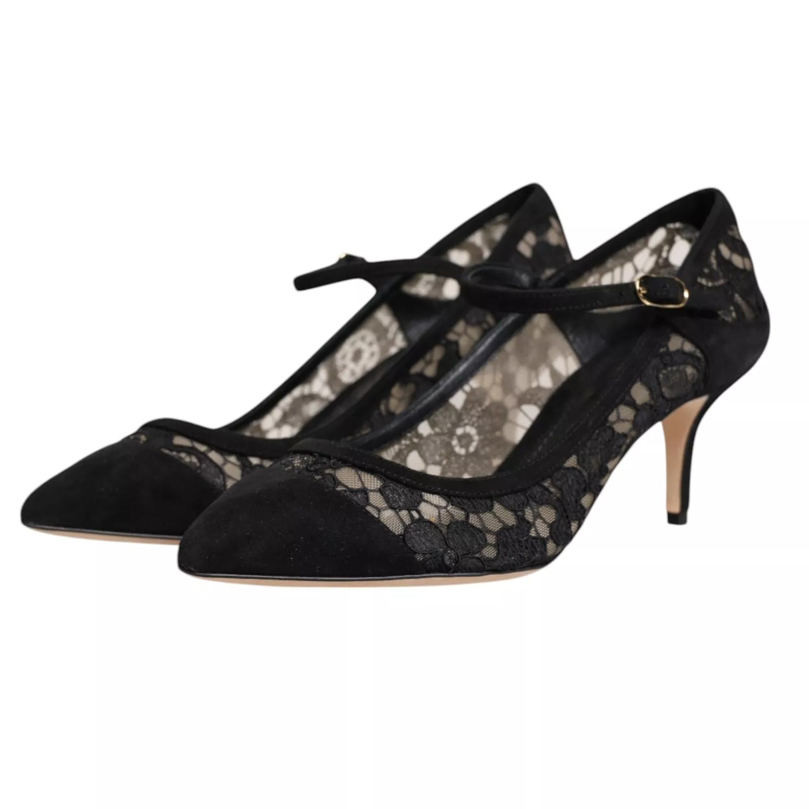 Dolce & Gabbana Black Mary Jane Taormina Lace Pumps Shoes LUNESCAPE