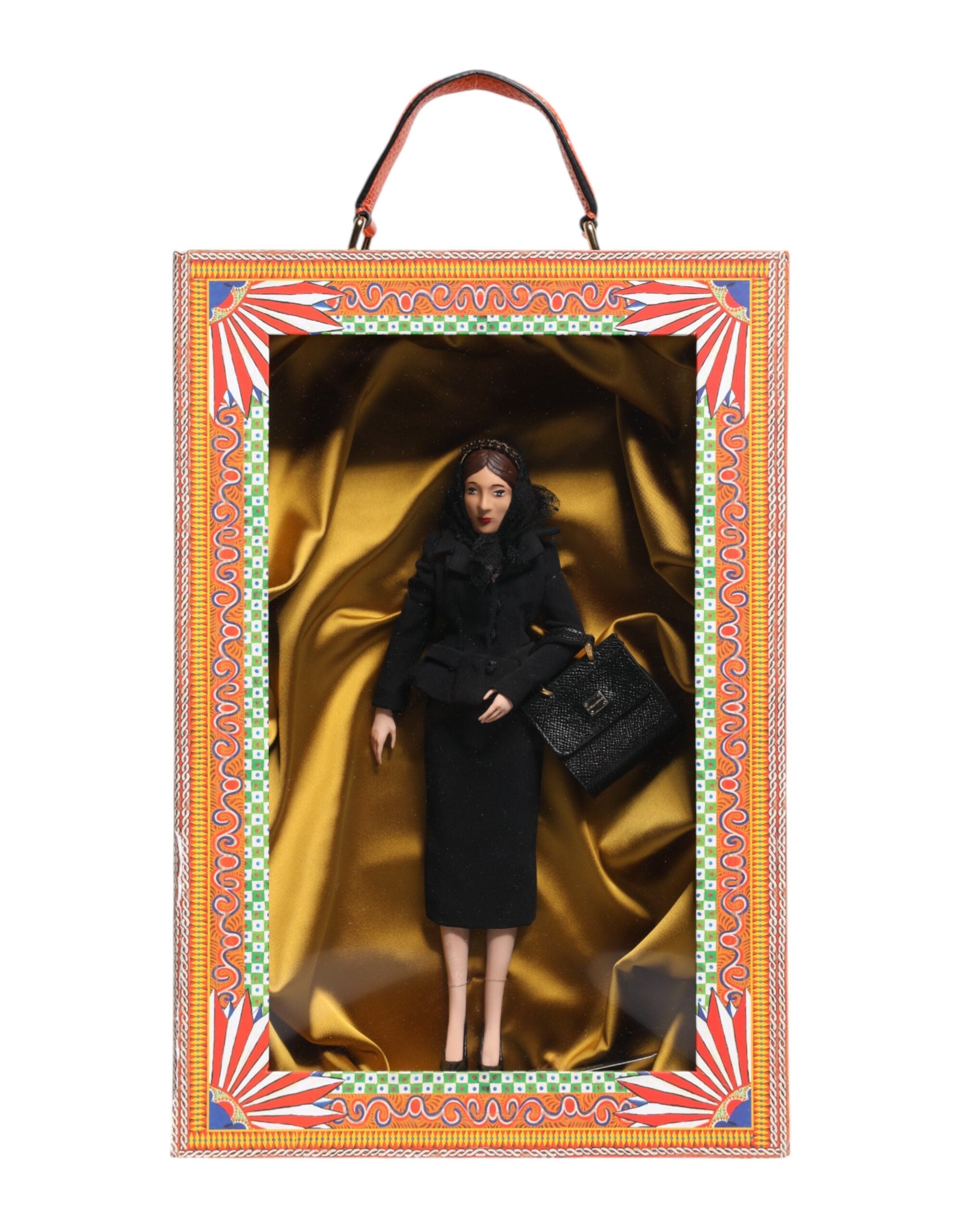 Dolce & Gabbana Black Dress Ceramic Porcelain Fashion Leather Sicily Doll LUNESCAPE