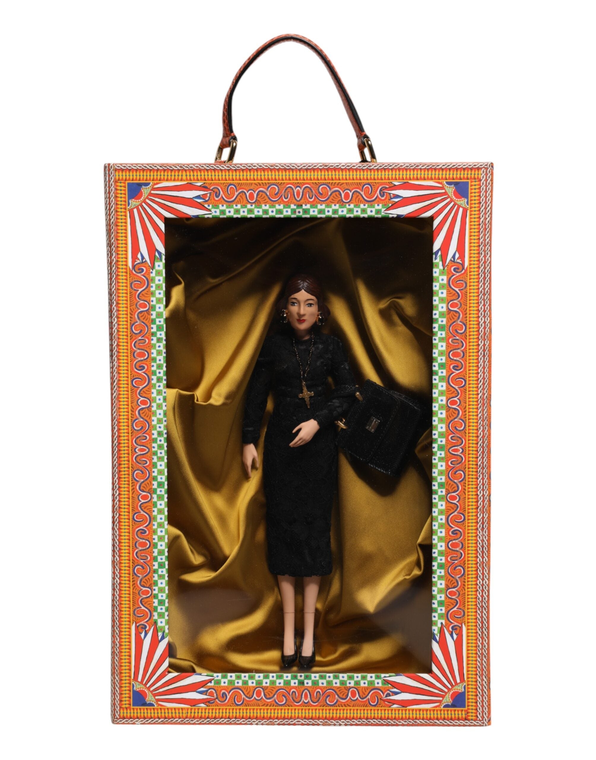 Dolce & Gabbana Black Dress Ceramic Porcelain Fashion Leather Sicily Doll LUNESCAPE