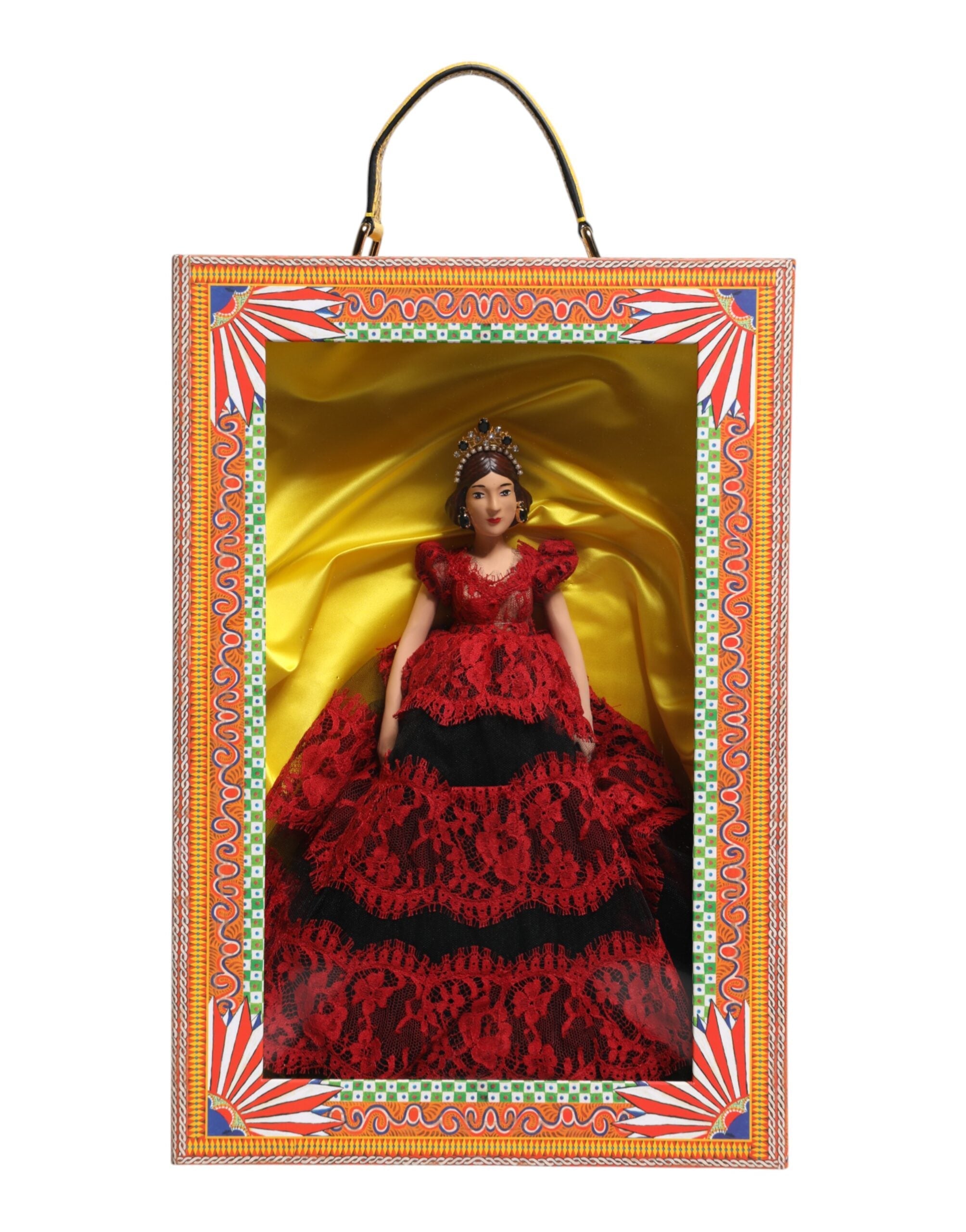 Dolce & Gabbana Red Dress Ceramic Porcelain Fashion Box Leather Sicily Doll LUNESCAPE