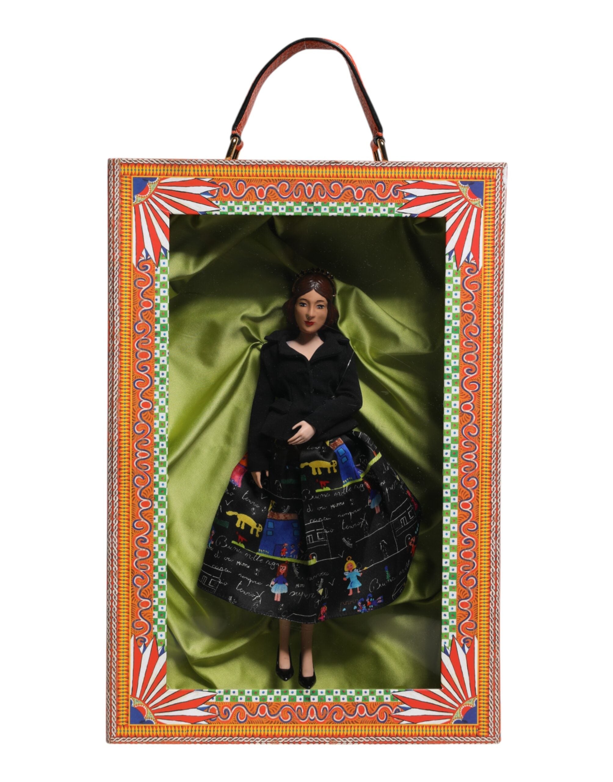 Dolce & Gabbana Black Dress Ceramic Porcelain Fashion Leather Sicily Doll LUNESCAPE