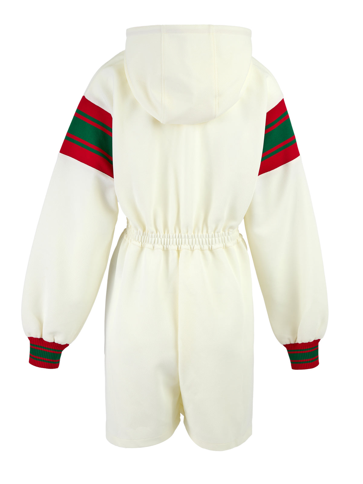 Gucci Cream Polyester Hooded Logo Romper LUNESCAPE