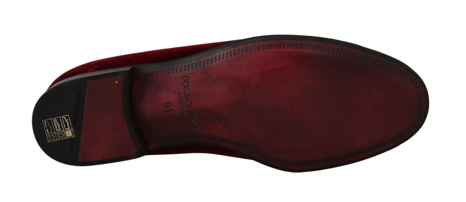 Dolce & Gabbana Bordeaux Velvet Loafers Gun Horseshoe Shoes LUNESCAPE