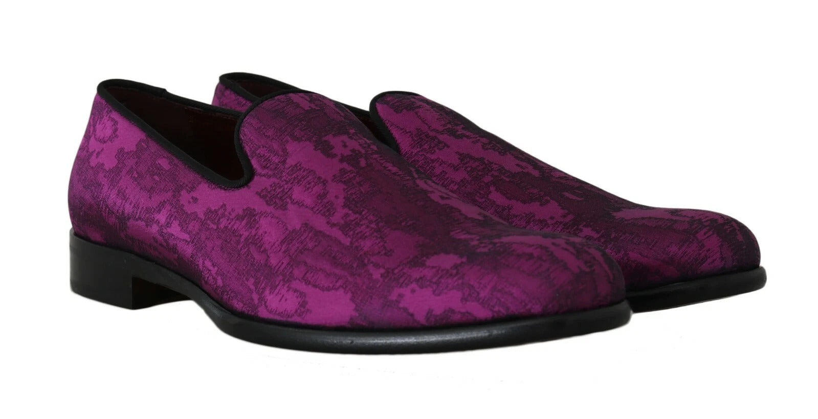 Dolce & Gabbana Purple Jacquard Loafers Dress Formal Shoes LUNESCAPE
