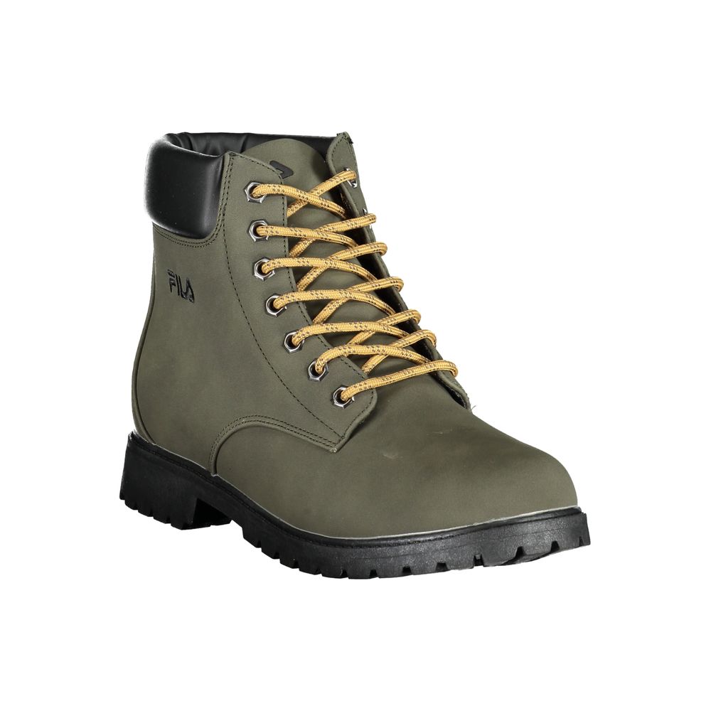 Fila Chic Green Laced Boots with Contrast Embroidery LUNESCAPE