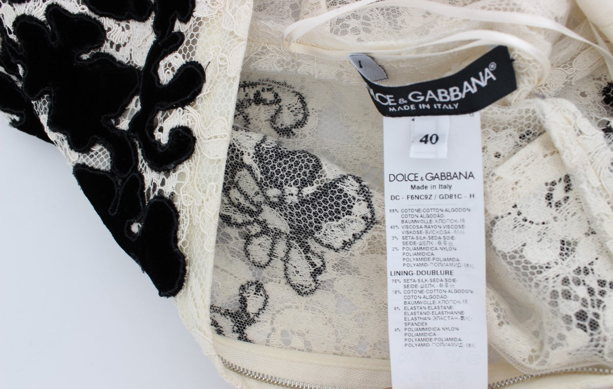 Dolce & Gabbana Floral Lace Ricamo Long Ball Maxi Dress LUNESCAPE
