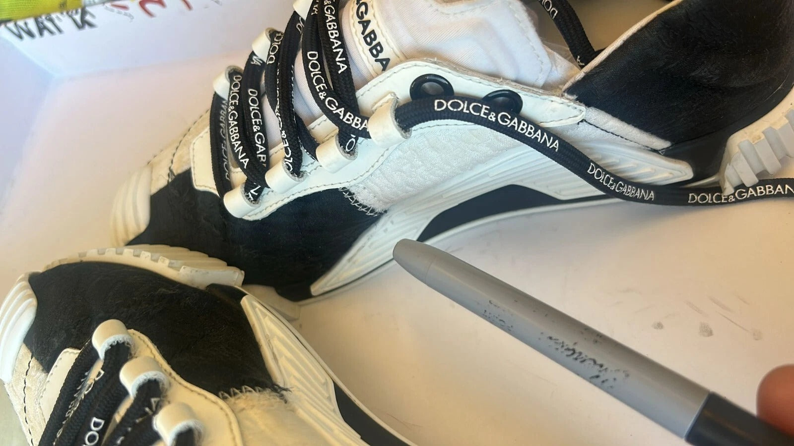 Dolce & Gabbana White Black Low Top NS1 Sneakers Shoes