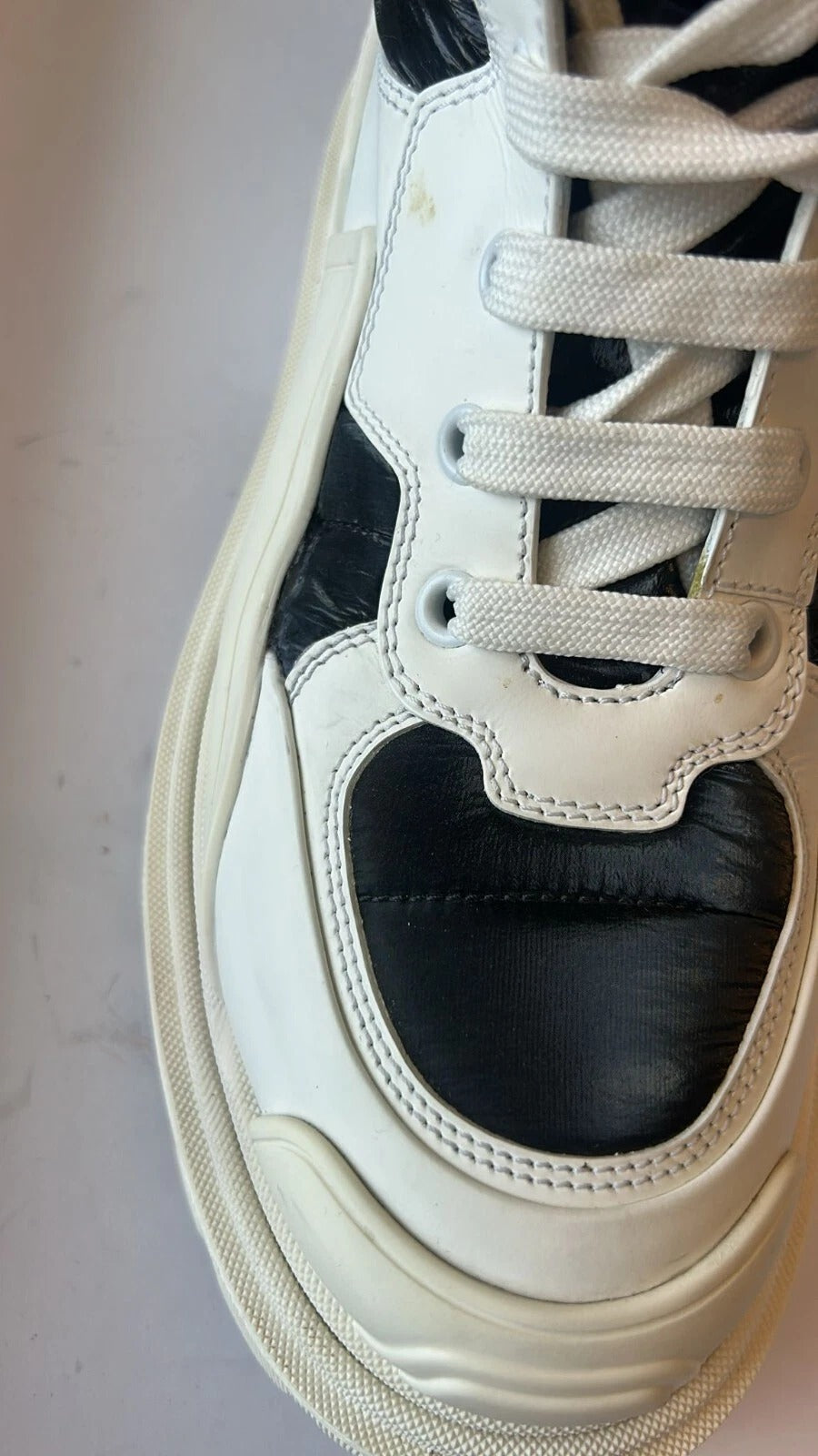 Dolce & Gabbana White Padded Mid Calf Lace Up Boots Shoes