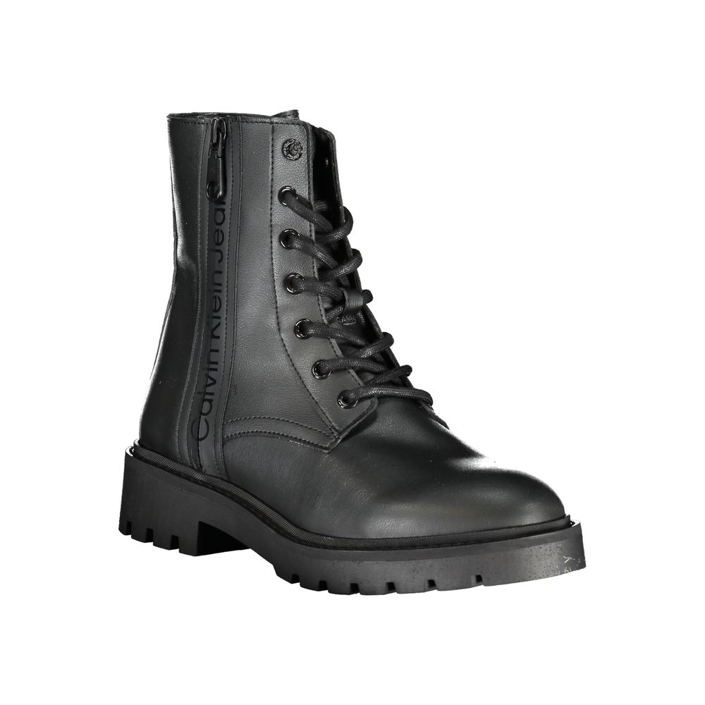 Calvin Klein Chic Black Ankle Boot with Laces and Zip Detail LUNESCAPE