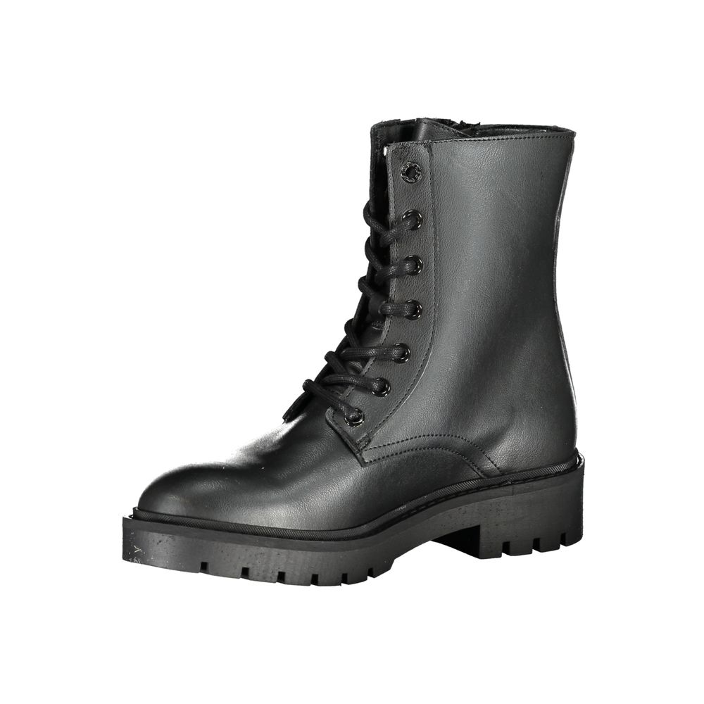 Calvin Klein Chic Black Ankle Boot with Laces and Zip Detail LUNESCAPE