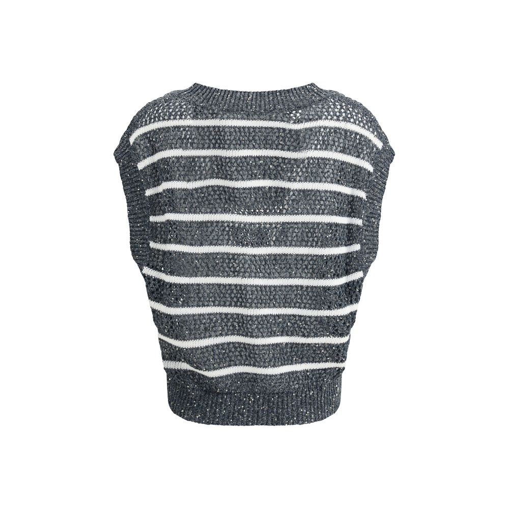 Brunello Cucinelli Striped Vest LUNESCAPE