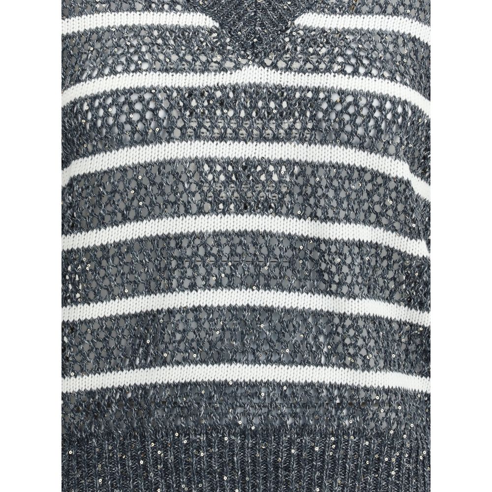 Brunello Cucinelli Striped Vest LUNESCAPE