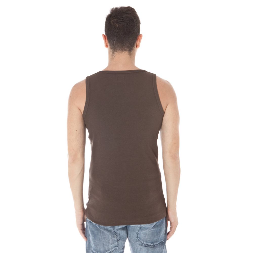 Zuelements Brown Cotton T-Shirt LUNESCAPE