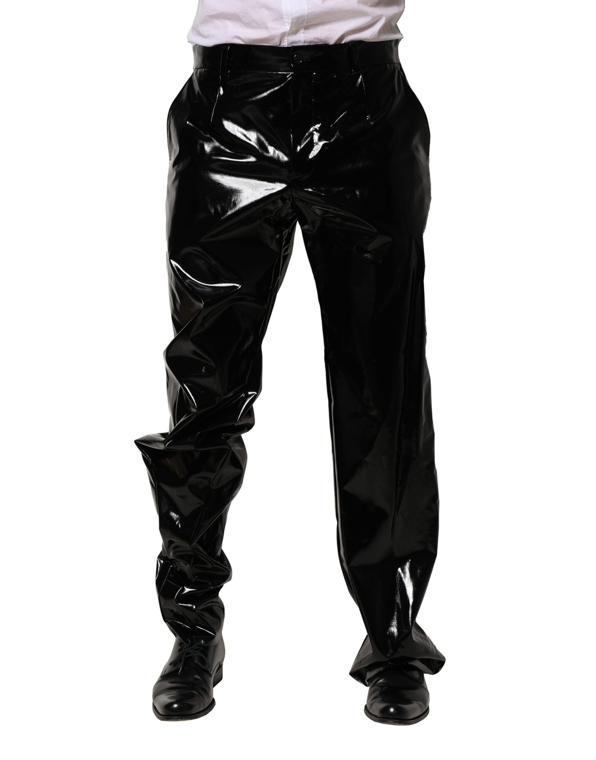 Dolce & Gabbana Black Nylon Straight Men Pants LUNESCAPE