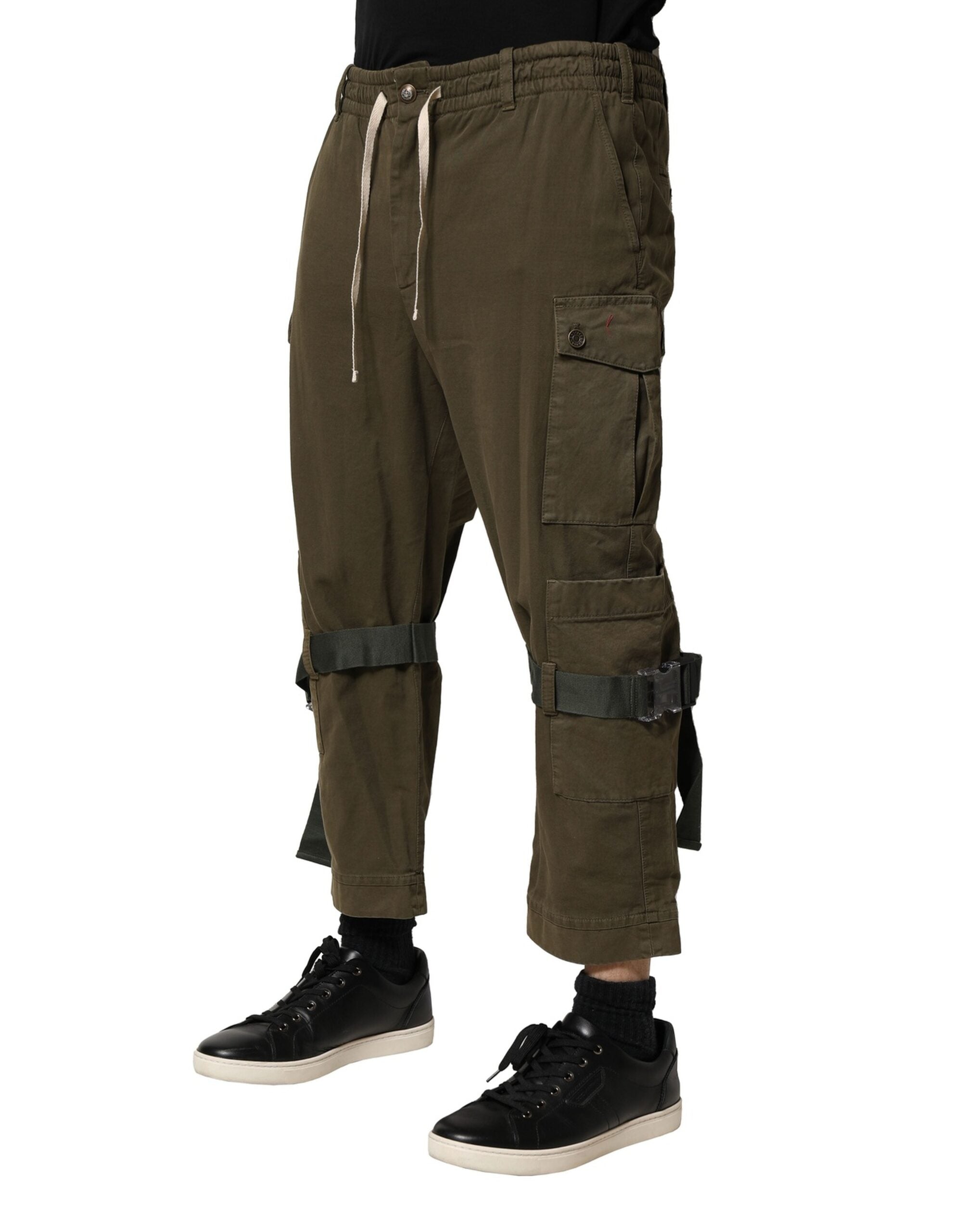 Dolce & Gabbana Brown Cotton Cargo Drawstring Pants LUNESCAPE