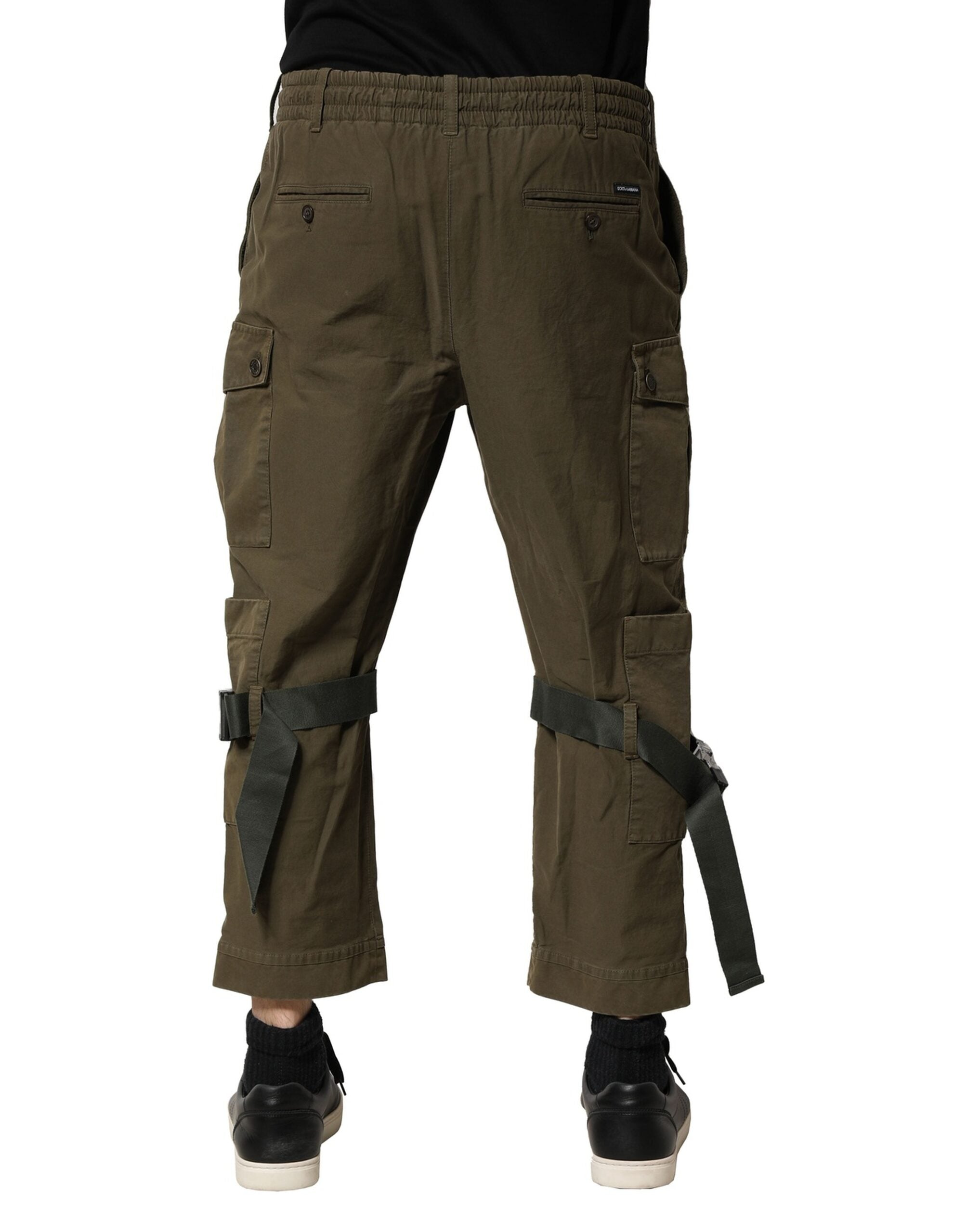 Dolce & Gabbana Brown Cotton Cargo Drawstring Pants LUNESCAPE