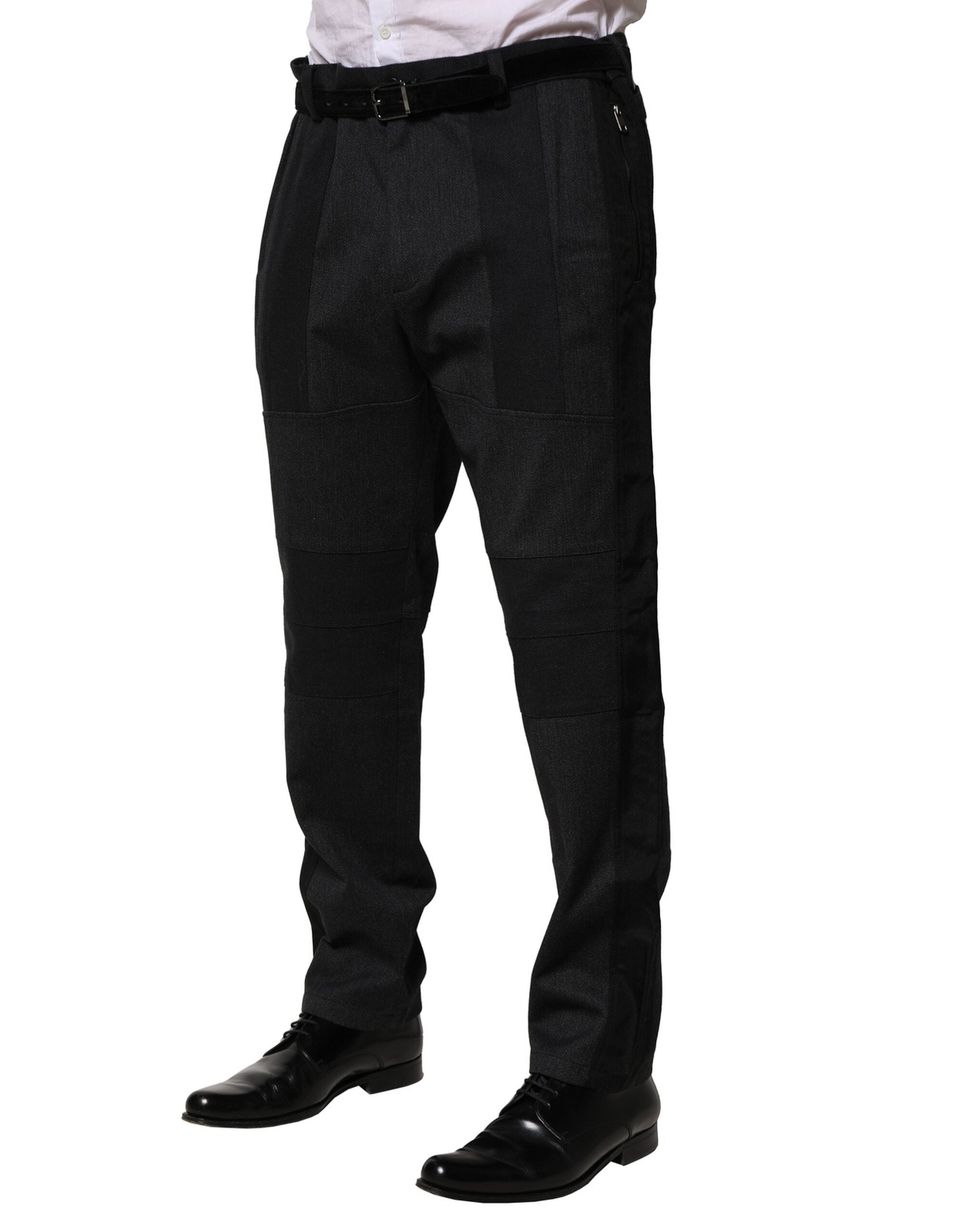 Dolce & Gabbana Black Cotton Dress Slim Formal Trousers LUNESCAPE