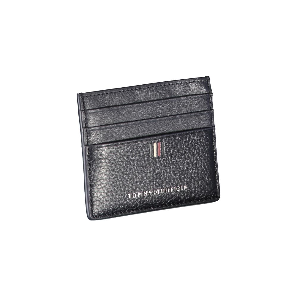 Tommy Hilfiger Sleek Blue Leather Card Holder with Contrast Details LUNESCAPE