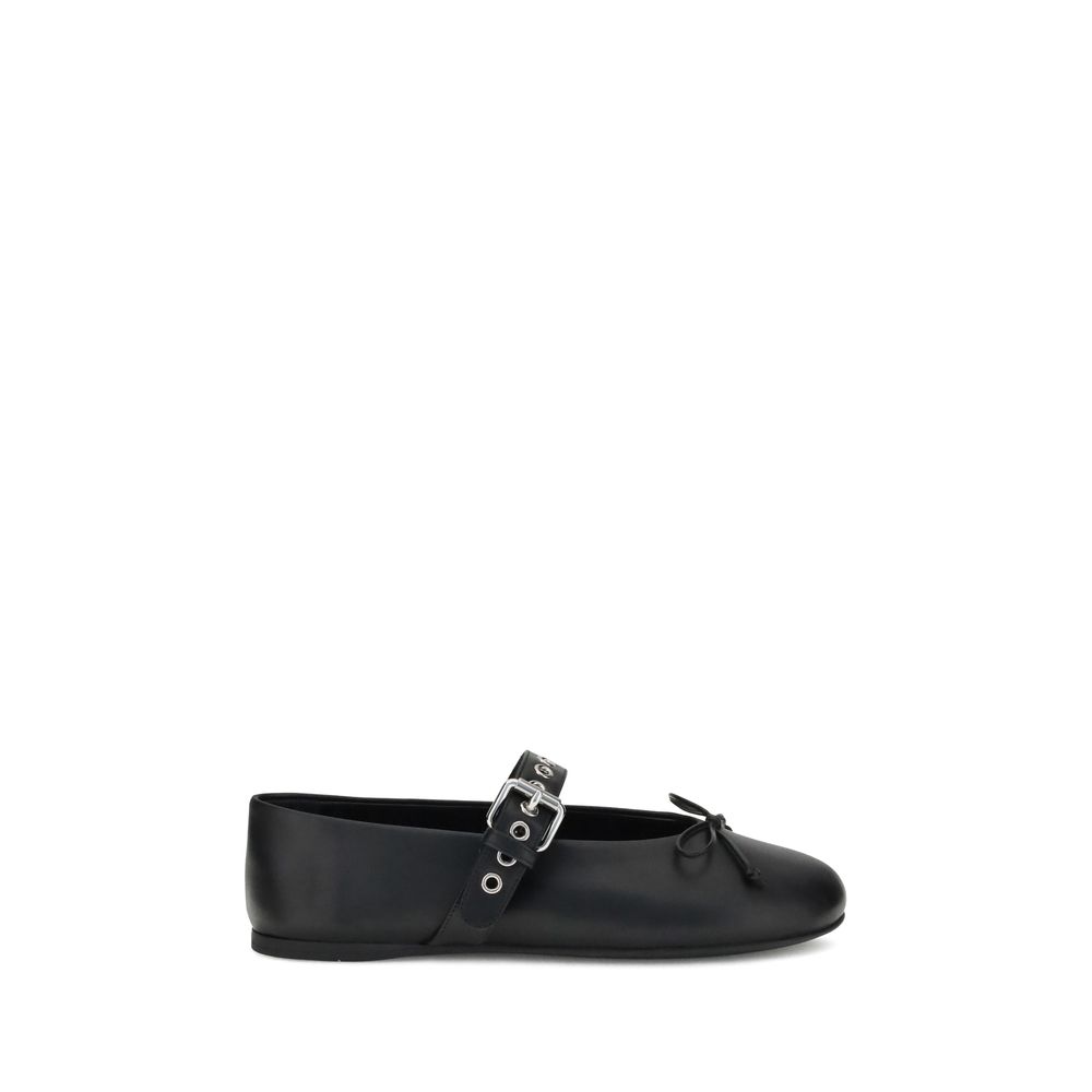Miu Miu Leather Mary Jane Ballerinas