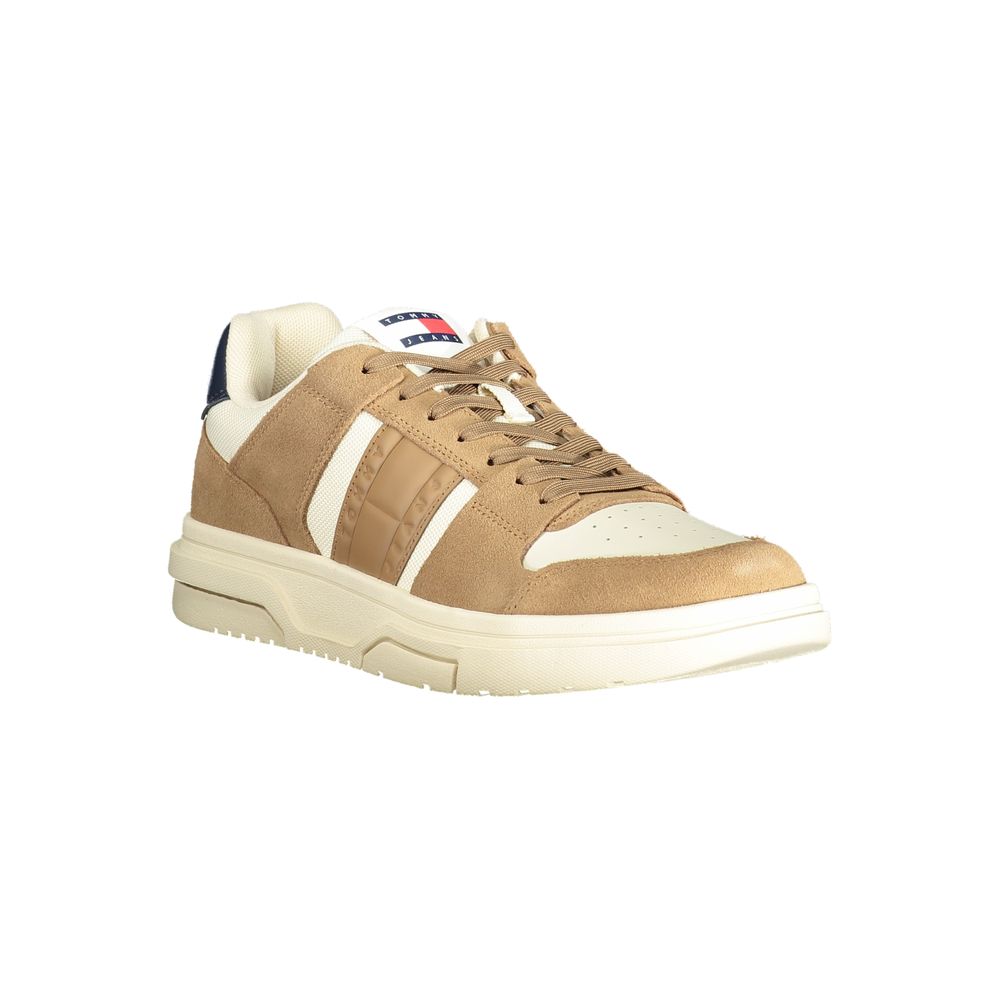 Tommy Hilfiger Beige Leather Men Sneaker LUNESCAPE