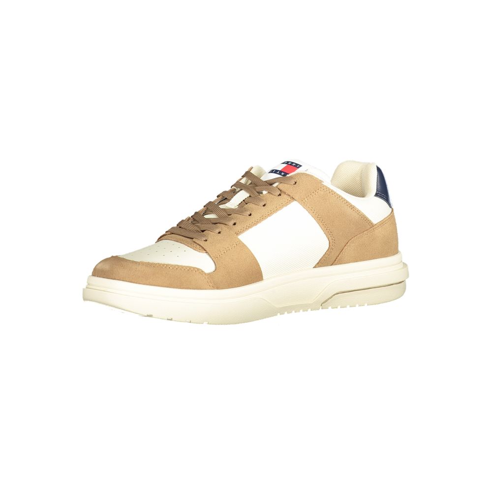 Tommy Hilfiger Beige Leather Men Sneaker LUNESCAPE
