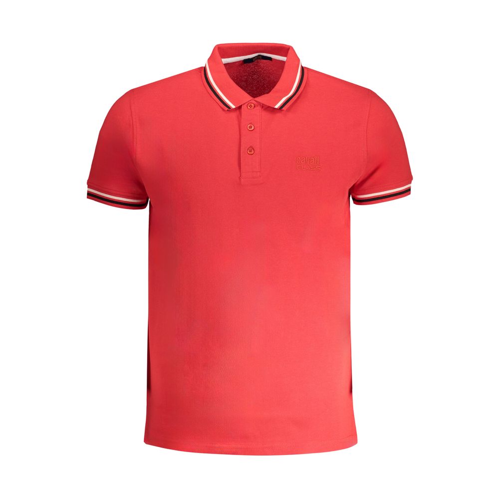 Cavalli Class Red Cotton Polo Shirt LUNESCAPE