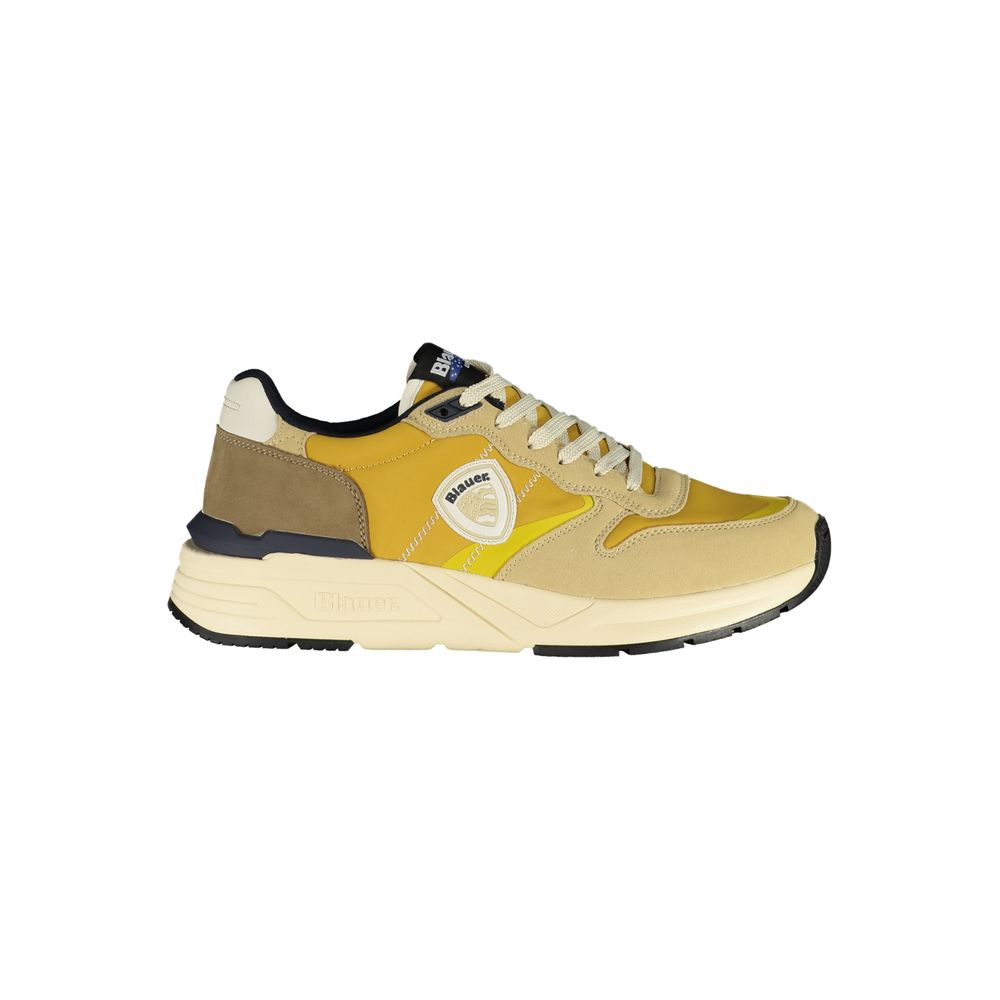 Blauer Beige Polyester Men Sneaker LUNESCAPE