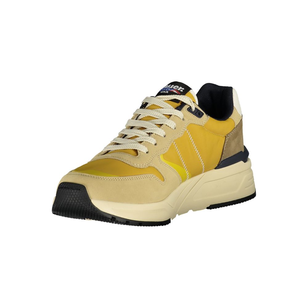 Blauer Beige Polyester Men Sneaker LUNESCAPE