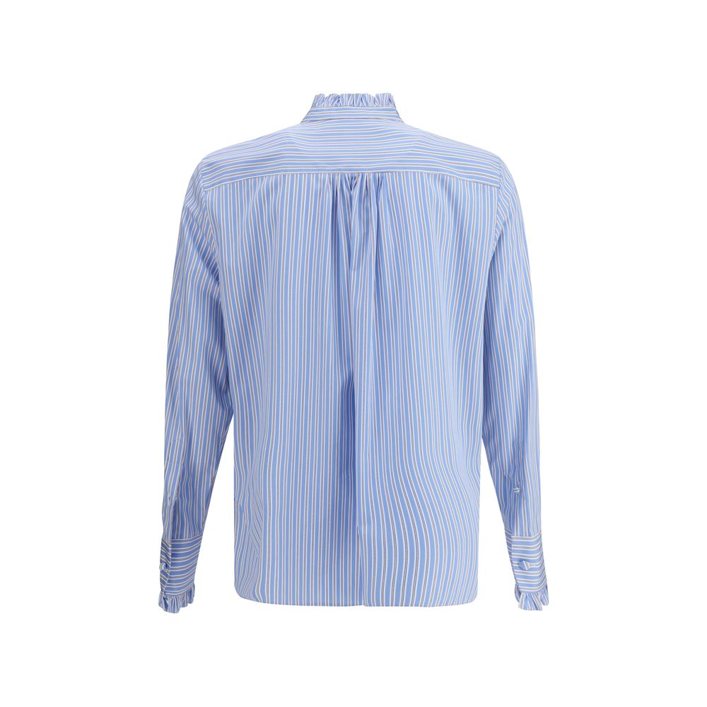 Valentino Striped plastron and ruffle Shirt LUNESCAPE