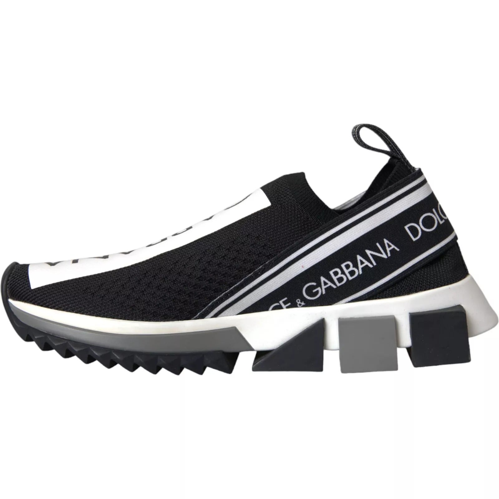 Dolce & Gabbana Black White Slip-On Sorrento Sneakers