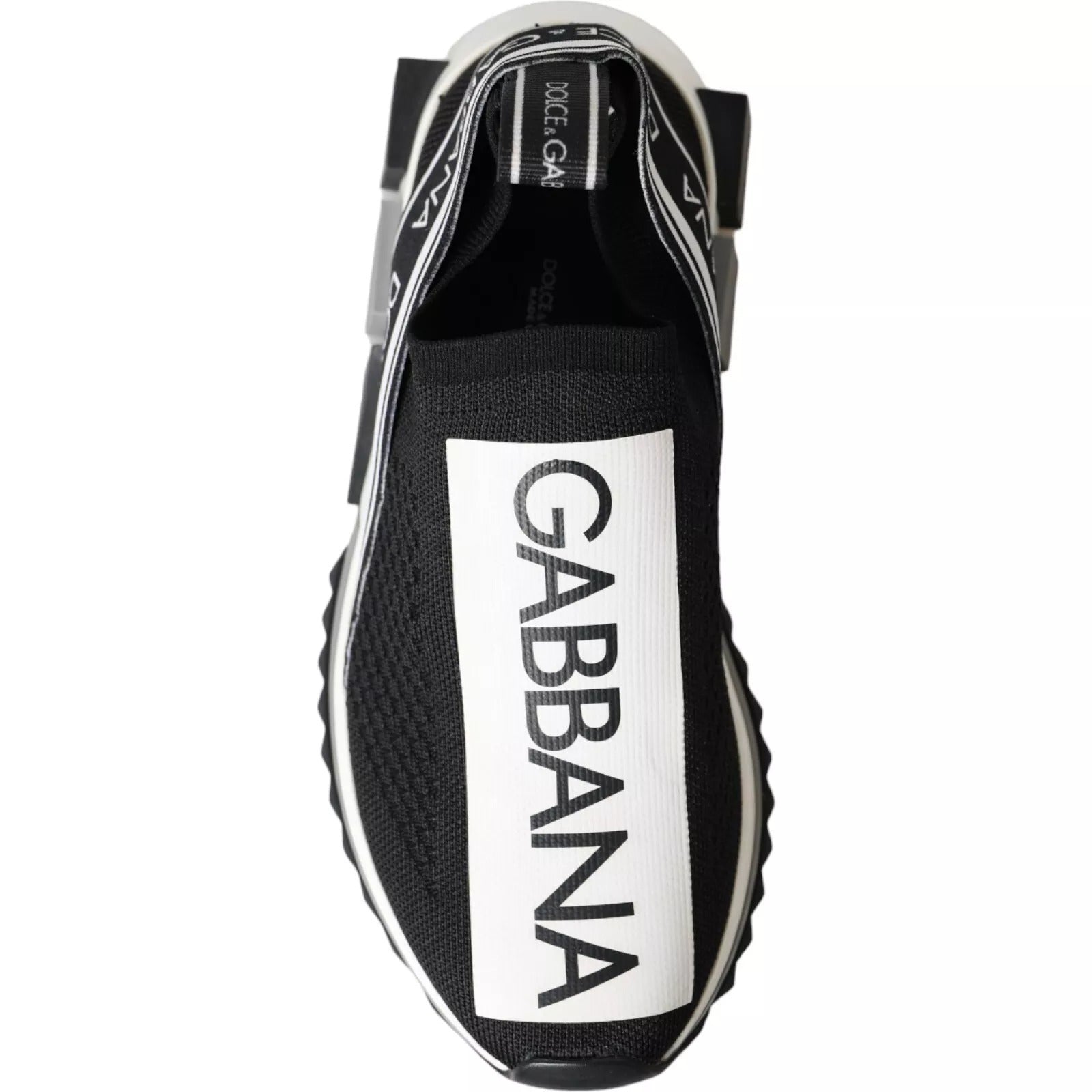 Dolce & Gabbana Black White Slip-On Sorrento Sneakers