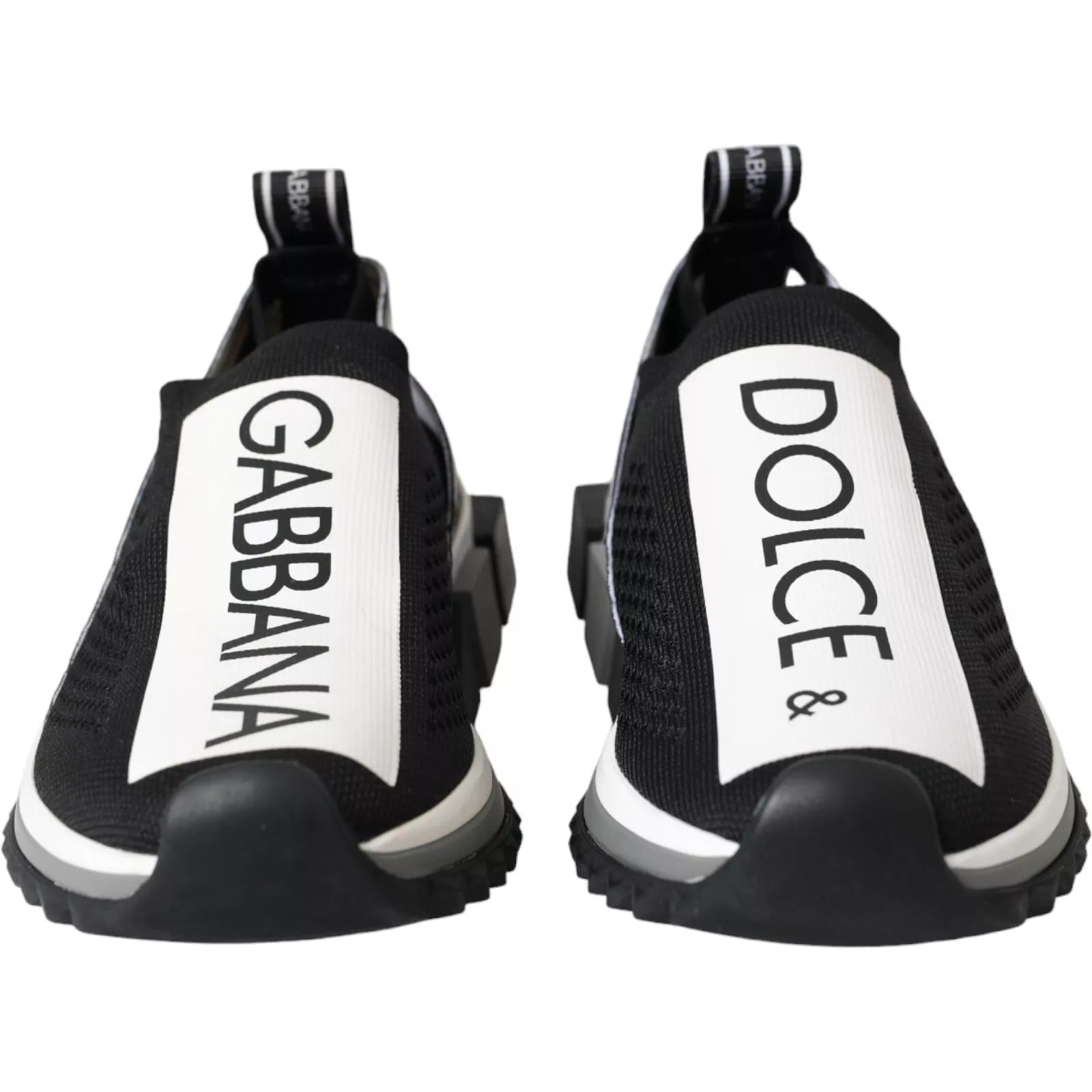 Dolce & Gabbana Black White Slip-On Sorrento Sneakers