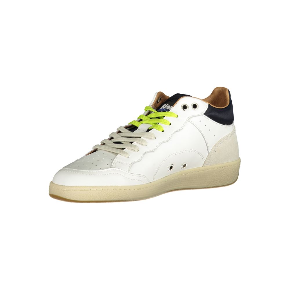 Blauer White Leather Men Sneaker LUNESCAPE