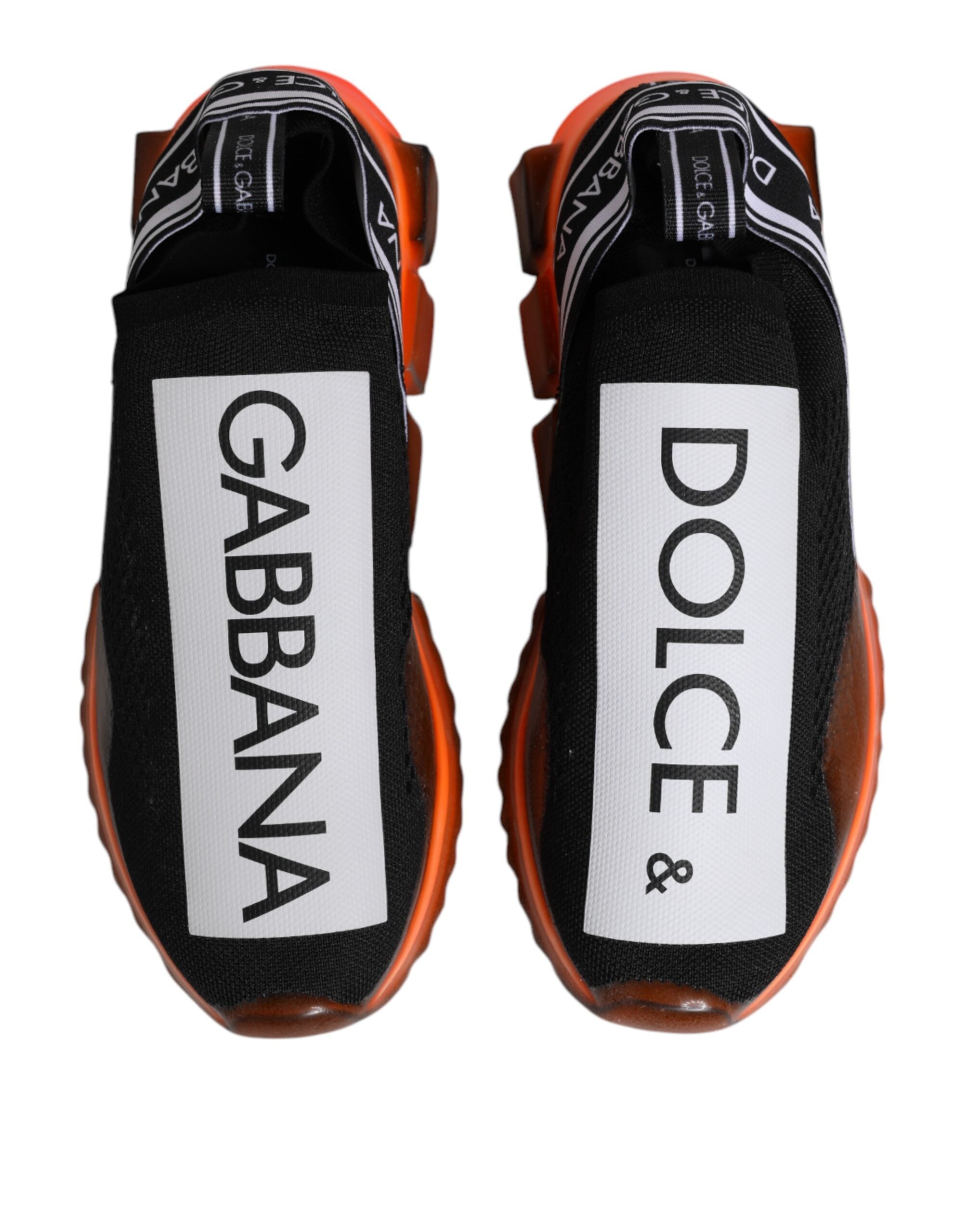 Dolce & Gabbana Black White Slip-on Sorrento Sneakers