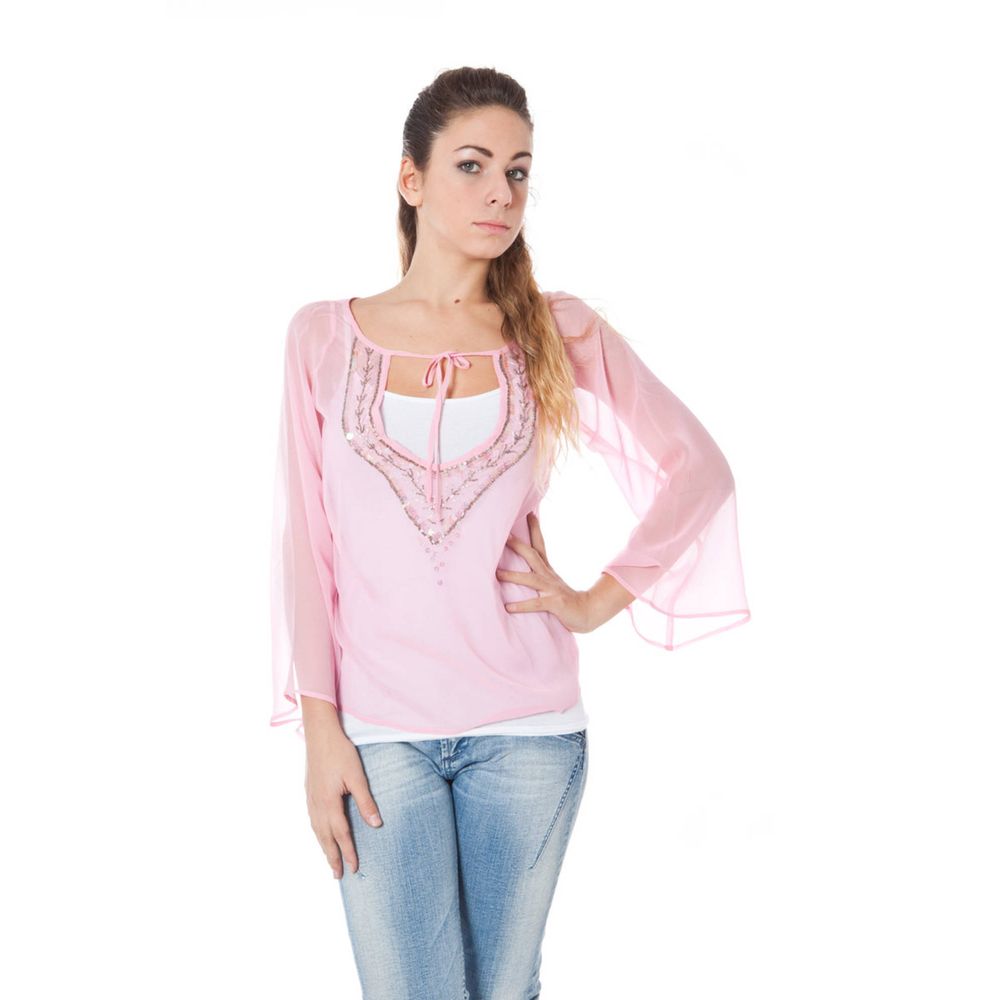 Phard Pink Silk Women Top LUNESCAPE