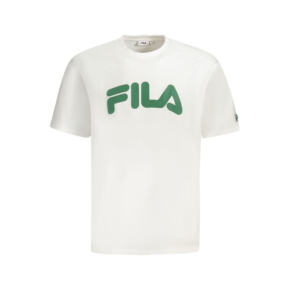 Fila White Cotton Men T-Shirt LUNESCAPE