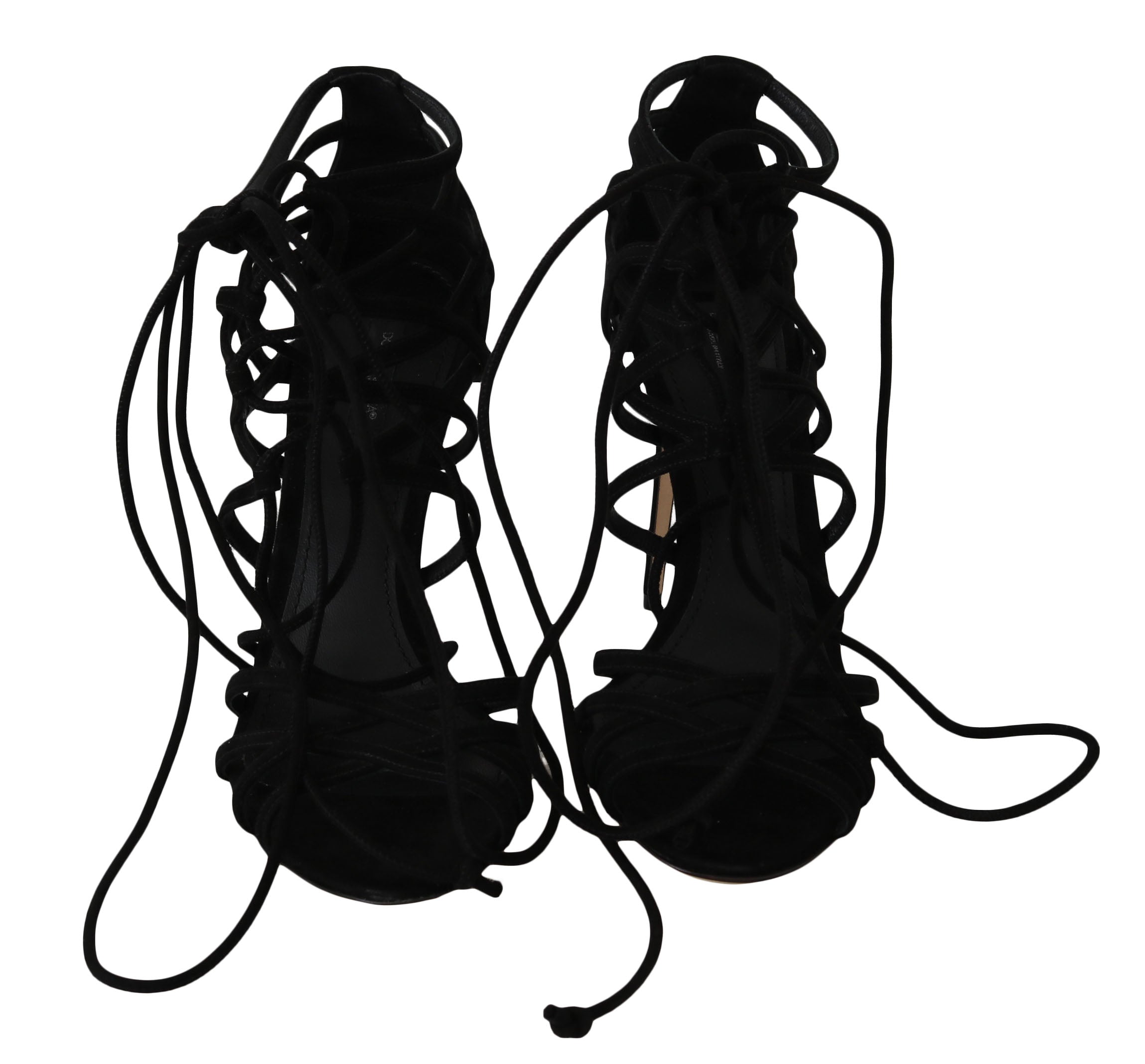 Dolce & Gabbana Black Suede Strap Stilettos Sandals LUNESCAPE