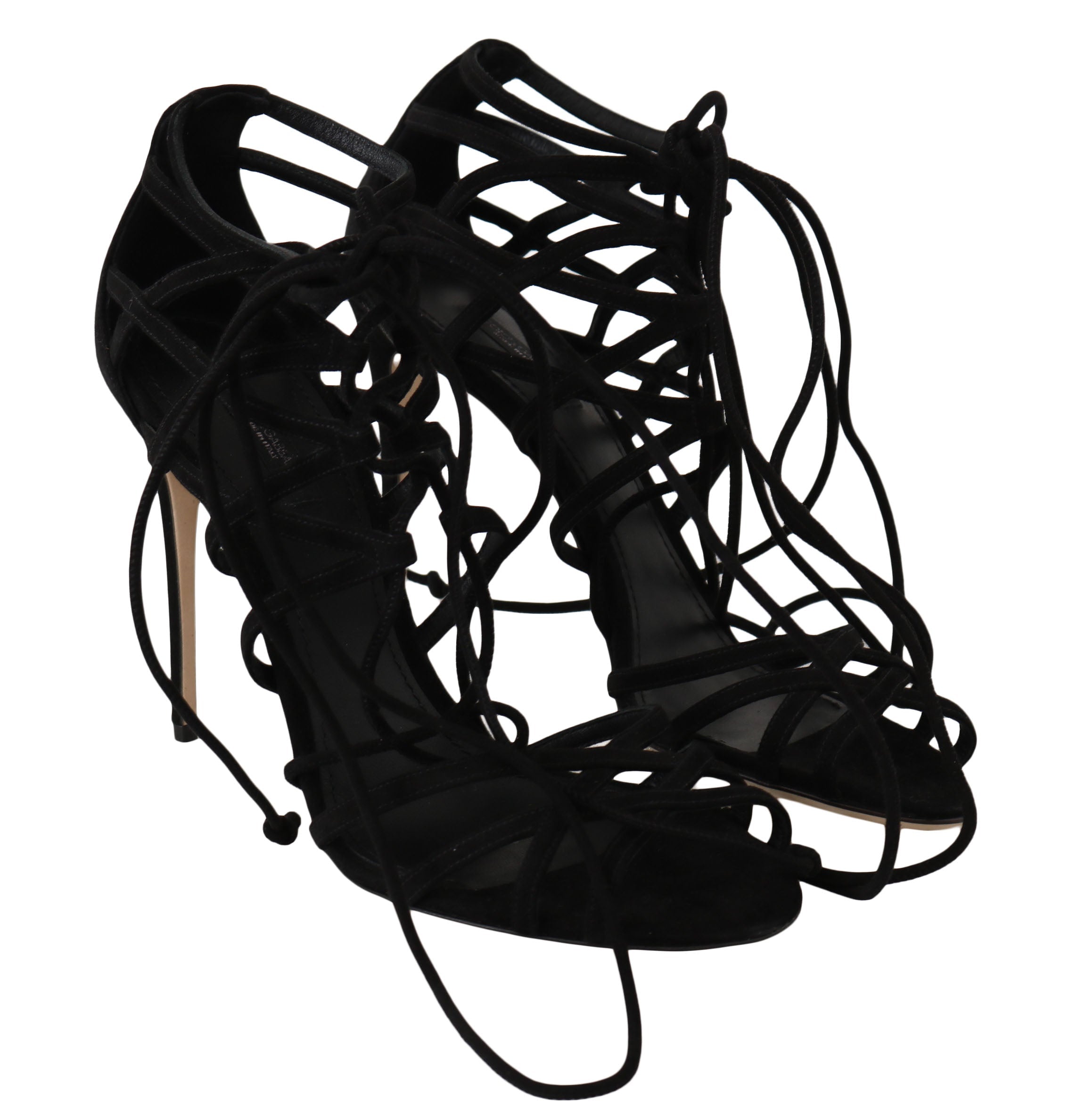 Dolce & Gabbana Black Suede Strap Stilettos Sandals LUNESCAPE