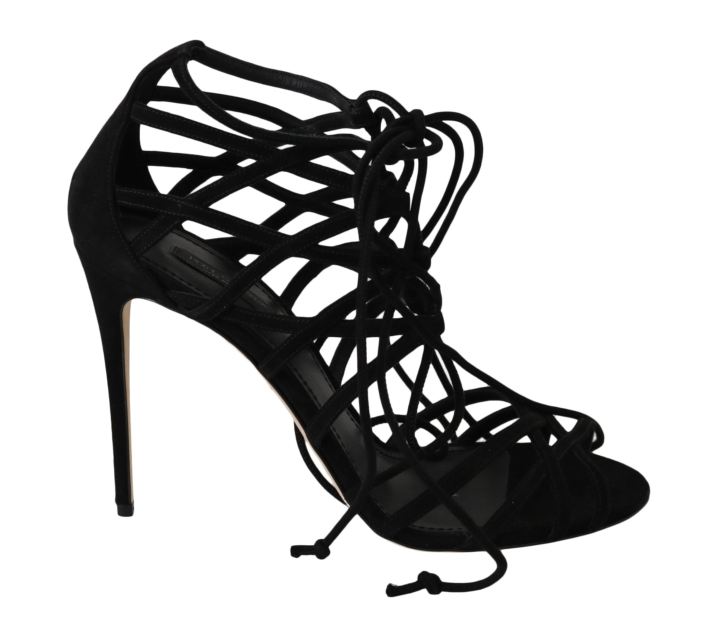 Dolce & Gabbana Black Suede Strap Stilettos Sandals LUNESCAPE