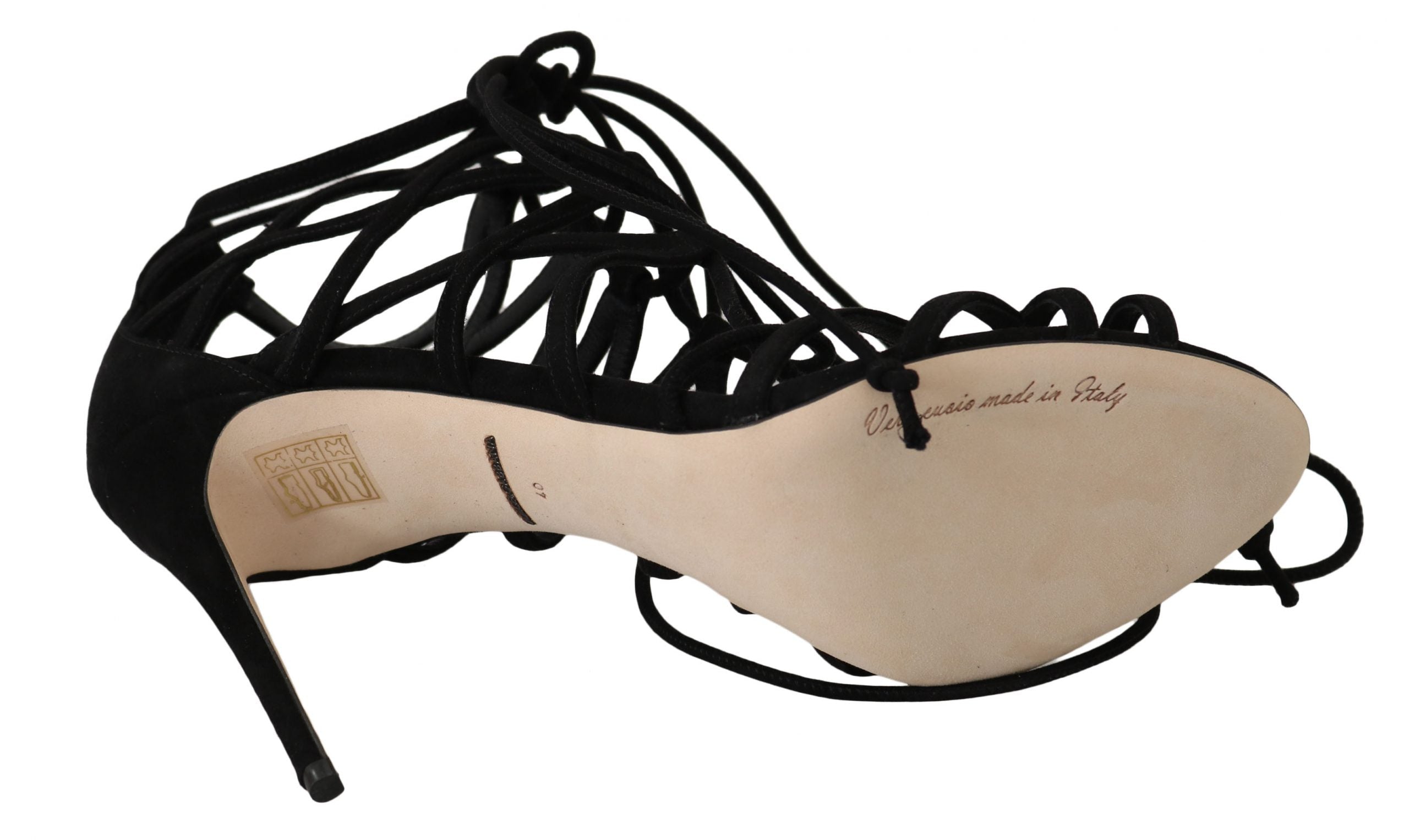 Dolce & Gabbana Black Suede Strap Stilettos Sandals LUNESCAPE