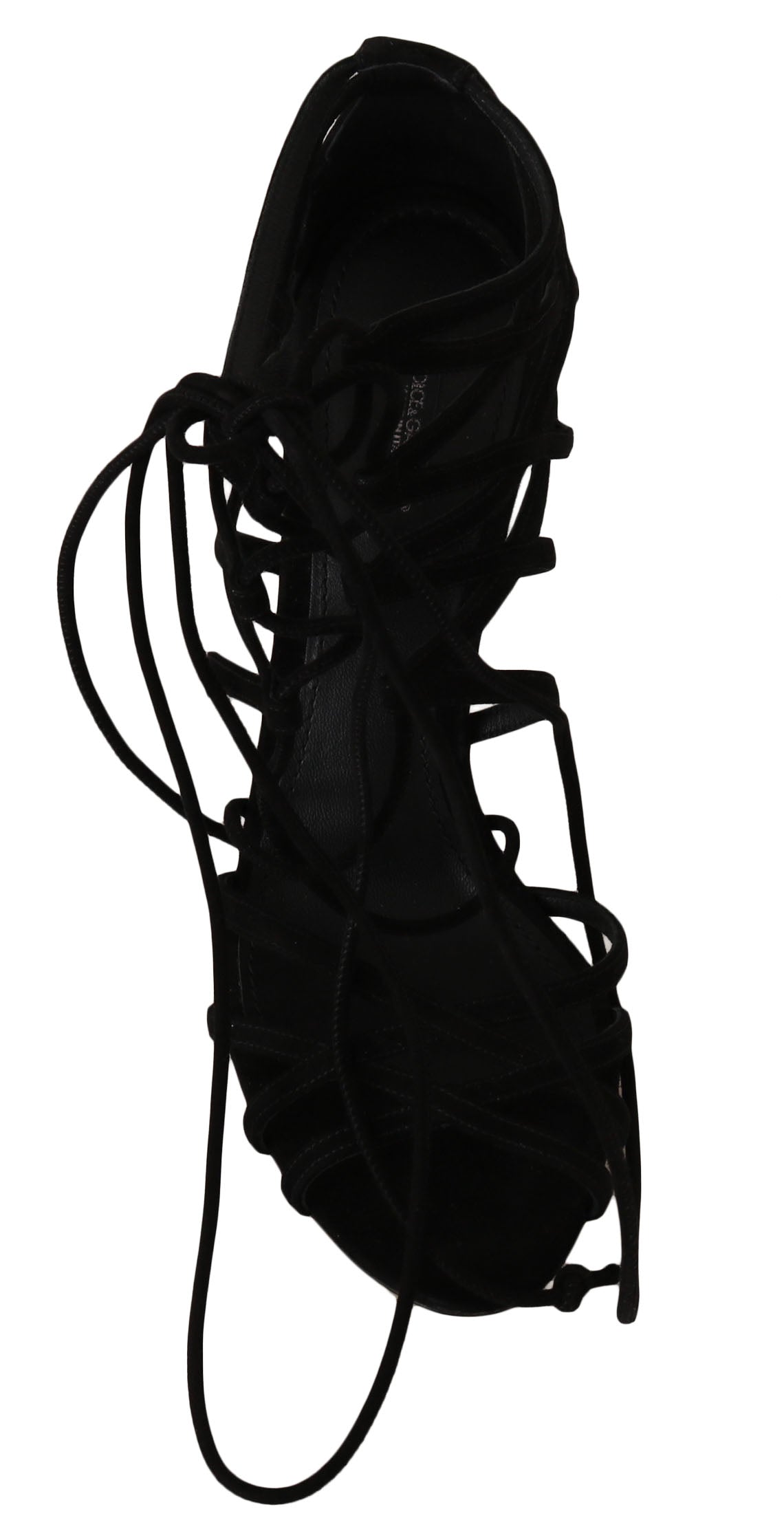 Dolce & Gabbana Black Suede Strap Stilettos Sandals LUNESCAPE