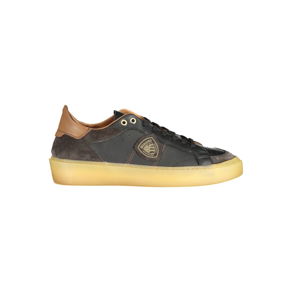 Blauer Black Leather Men Sneaker LUNESCAPE