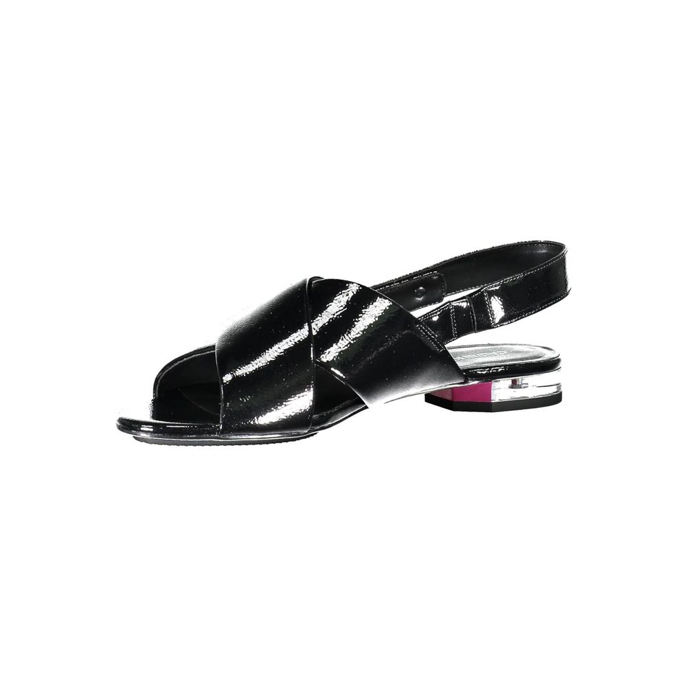 Calvin Klein Black Leather Women Slingback Sandal LUNESCAPE