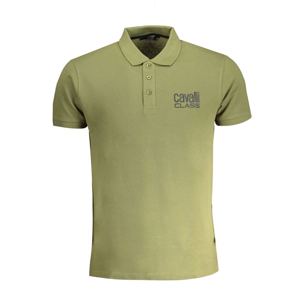 Cavalli Class Green Cotton Polo Shirt LUNESCAPE